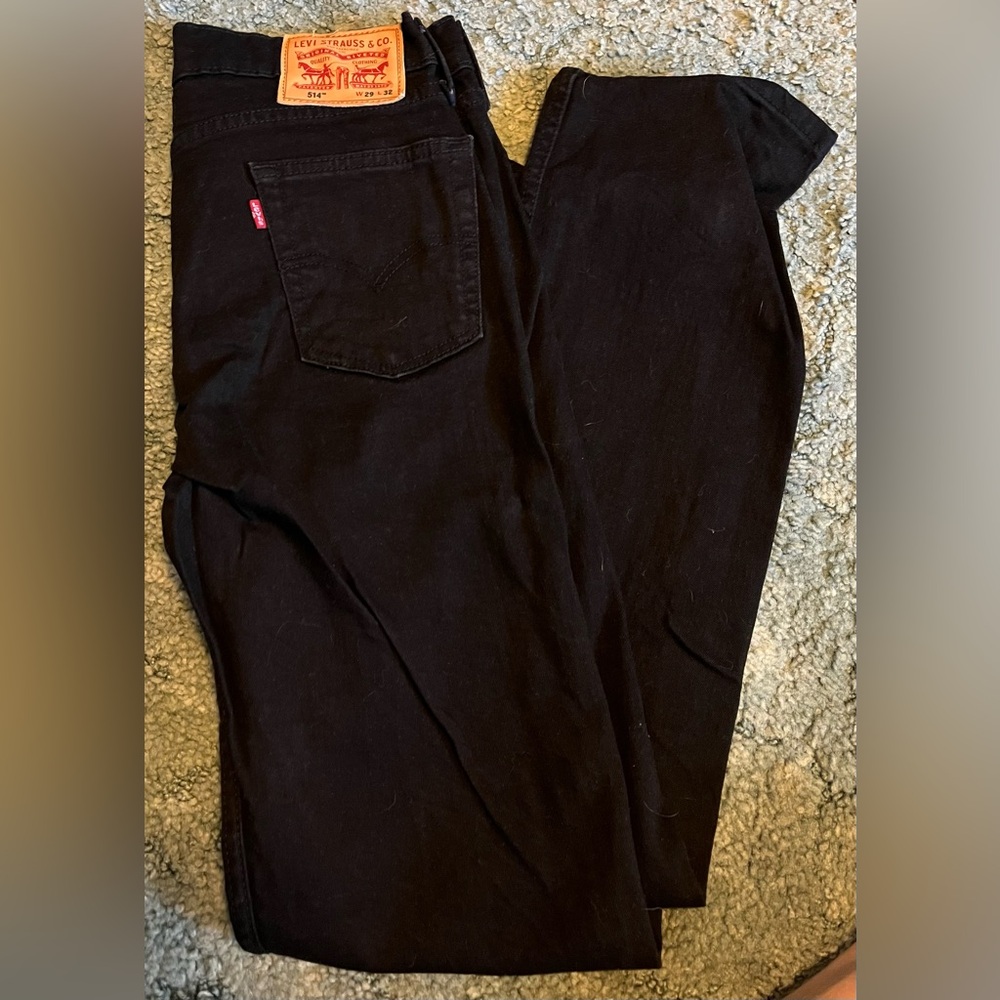 Black Levi’s 514 Mens Jeans / Pants Slim Fit 29x32